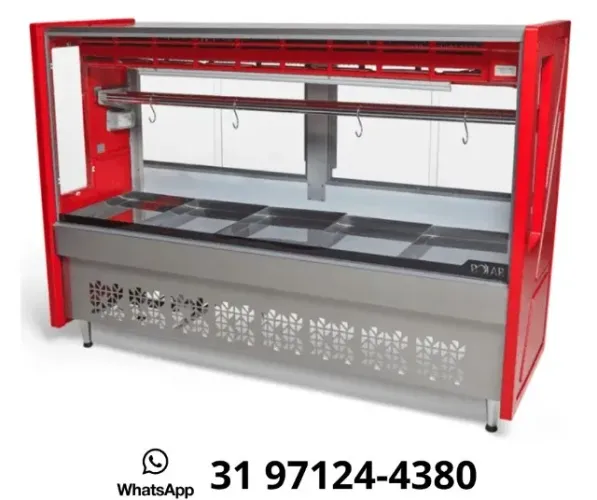 Balcão de Açougue 1,75M Vermelho Polar