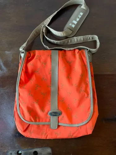 Bolsa Carteiro Tiracolo Ika Vintage Laranja Monograma Sem Avarias