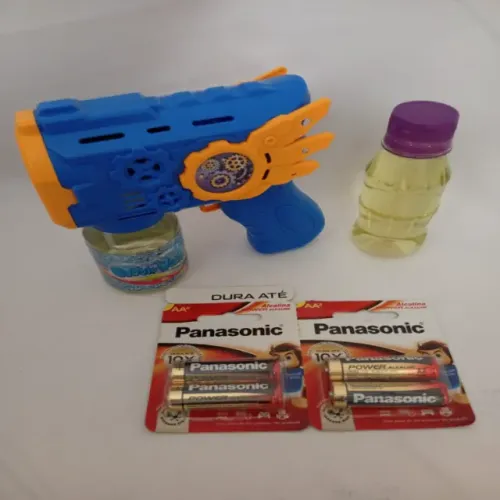 Kit brinquedo bolha de sabão completo com pilhas diversão infantil