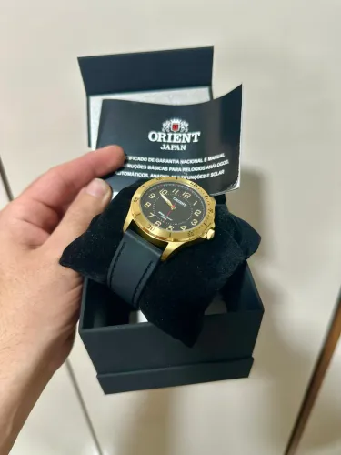 Relógio orient pulseira preta silicone