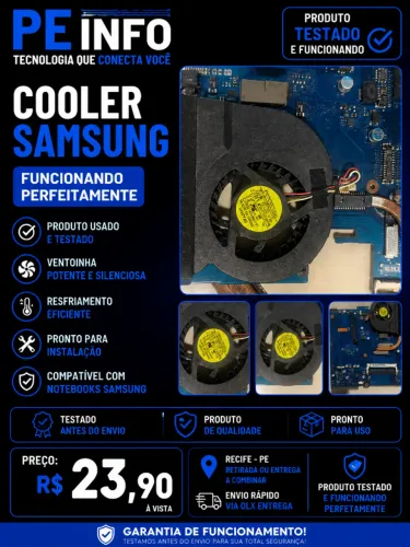 Cooler Ventoinha Notebook Samsung Funcionando Testado