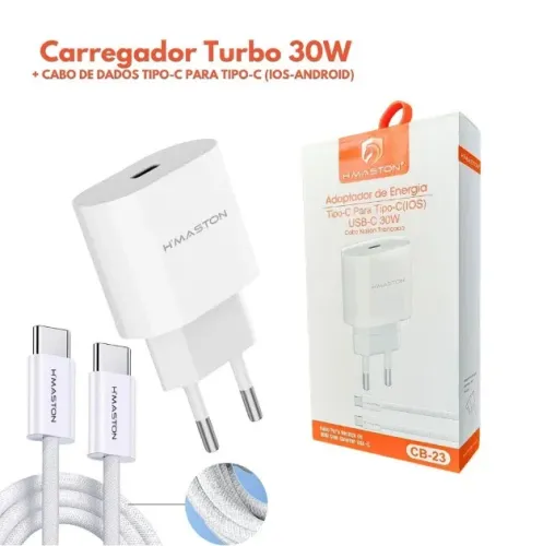 Carregador Turbo Usb C Pd 30w H'Maston