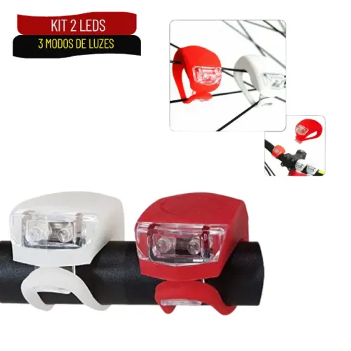 Kit com 2 Lanternas para Bicicleta com 3 Modos de Iluminação - BT03