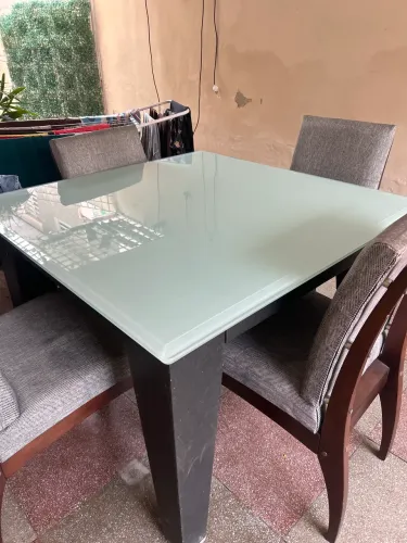 Mesa tampo vidro 1.10x1.10