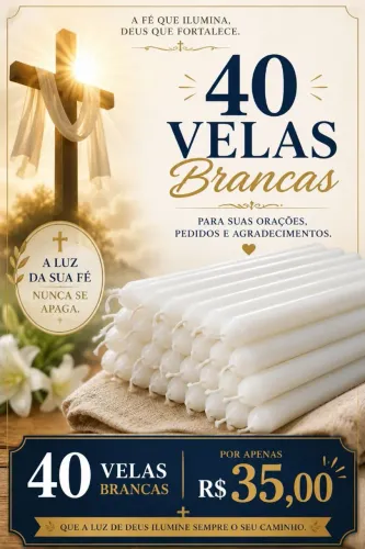 Vela branca caixa com 40 velas