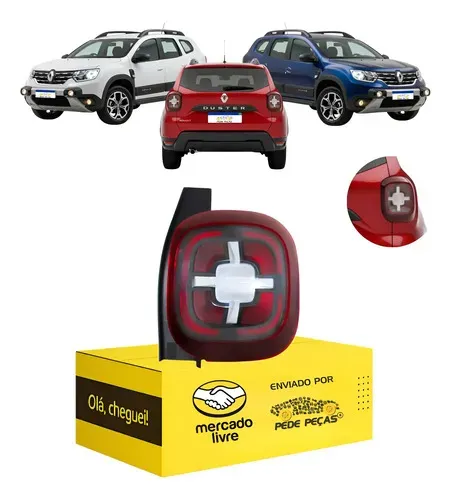 Lanterna Sinaleira Duster 2021 2022 2023 2024 C/led Nova Ld Direito/passageiro Vermelho