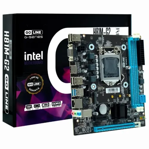 Placa Mãe LGA 1150 Goline GL-H81M-G2 Ddr3 Nvme,Vga,Hdmi - Novo c/ garantia - Nexo Store