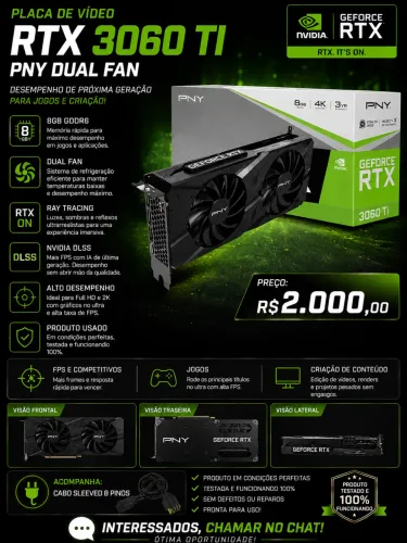 RTX 3060 Ti PNY Dual Fan 8GB