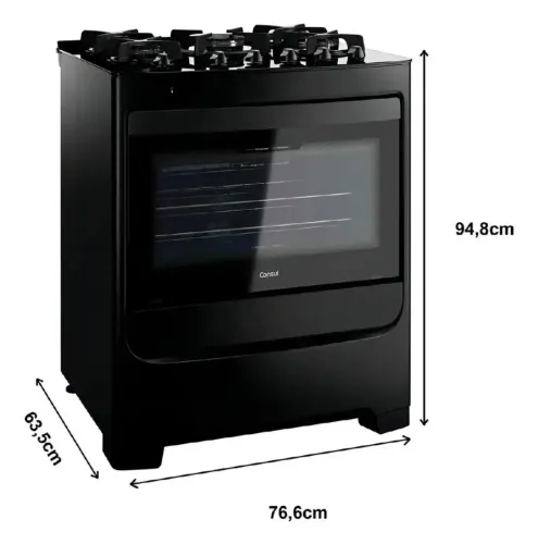 Fogão a Gás de Piso 5 Bocas Consul Acendimento Automático USADO - modelo CFS5VAE - Bivolt