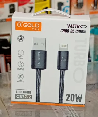 Cabo Usb Para Lightning Turbo 20W 1m Reforçado - Novo