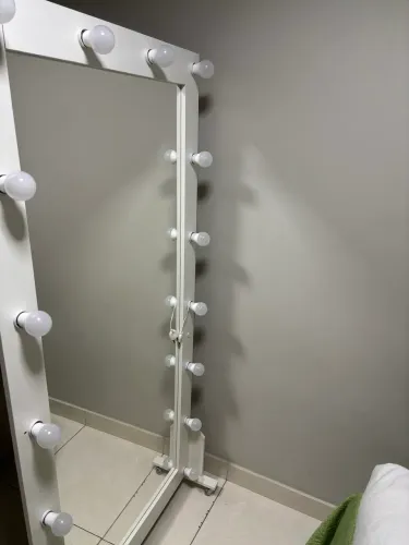 Espelho Camarim 90x190cm LED - 16 Lâmpadas, Rodinhas, Novo!
