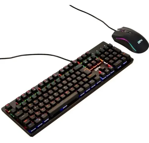 Kit Gamer DPX - Teclado Mecânico ABNT2 + Mouse LED 2400 DPI - Novo