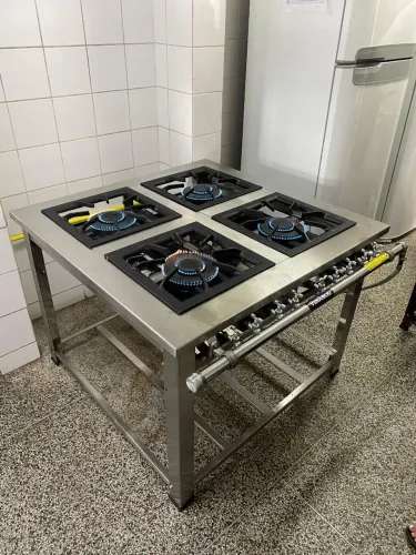 Fogão Maxi Inox 4 Queimadores Mistos Venâncio