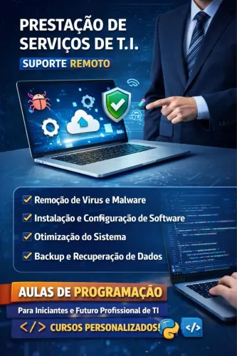 Suporte Técnico em TI + Aulas de Programação | Atendimento Remoto