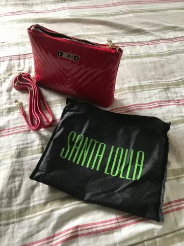 bolsa santa lolla vermelha verniz