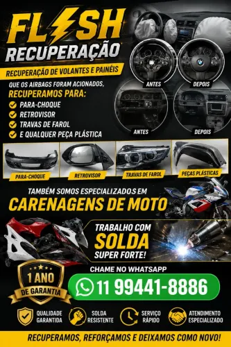 Recuperação de painéis para-choque e carenagens de moto