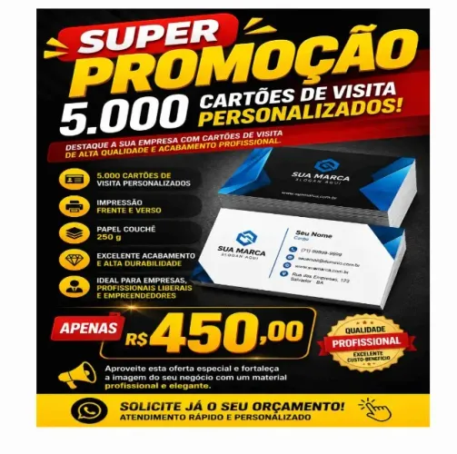 5000 cartões de visita frente e verso  !