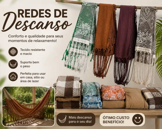 Rede de descanso várias cores aguenta até 400kg