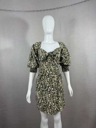 Vestido Farm Jardim secreto onça tam M
