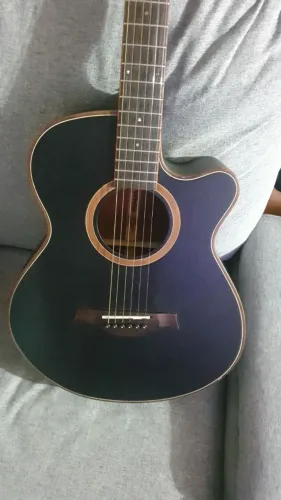 Violao PHX J.White Elétrico com cordas de Aço - Preto Fosco