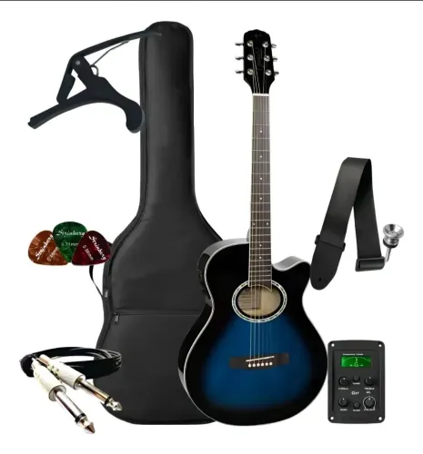Kit Violão Giannini Elétrico Aço Gsf1d Ceq + Acessórios