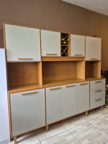 Kit de Armários para Cozinha MDP 8 Portas 3 Gavetas Cinamomo/Areia