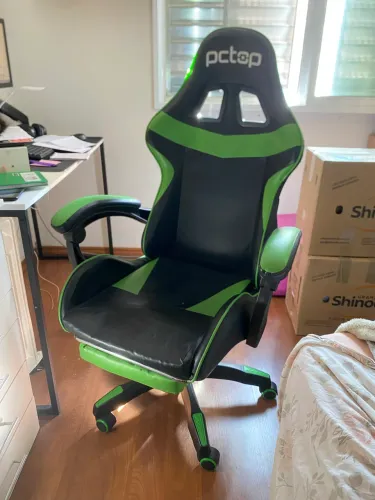 Cadeira Gamer Escritório Reclinável Couro