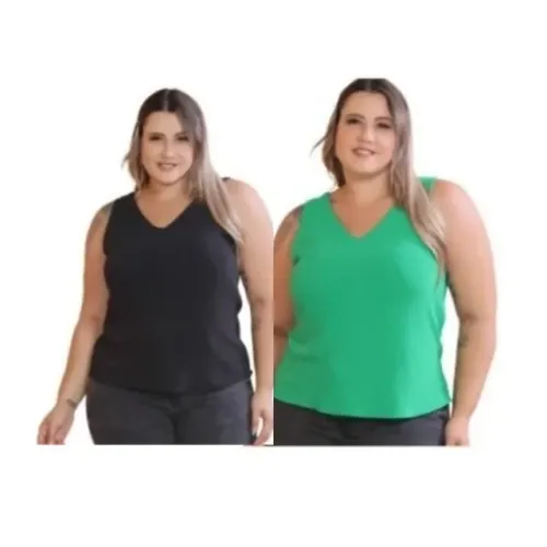 Kit 2 Blusas Regatas Femininas