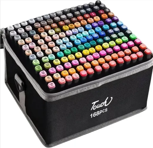 168 canetas (48 cores)  hidrográficas com estojo