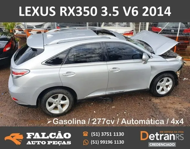 lexus rx 350 3.5 v6 ano 2014 sucata em peças