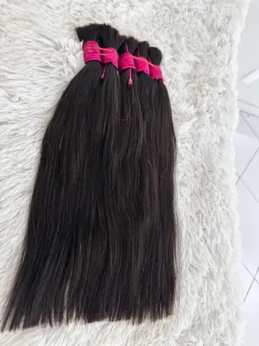 Cabelo humano liso de 45cm com pontas cheias vigem 