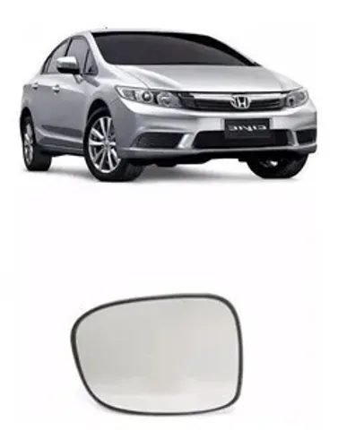 Lente Retrovisor Honda Civic 2017 - L Direito - Lente C/ Placa - Original 