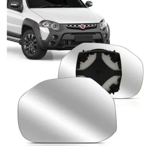 Lente Retrovisor Fiat Strada Adventure 2012 à 2020 - L Direito - Lente C/ Placa - Metagal