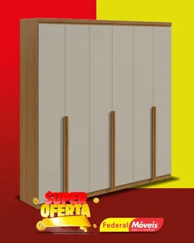 Guarda Roupa 100% MDF 6 Portas 4 Gavetas Super Lindo Fazemos Entrega