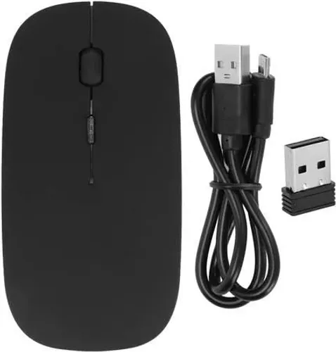 Mouse sem fio Wireless recarregável 3 Botões + adaptador