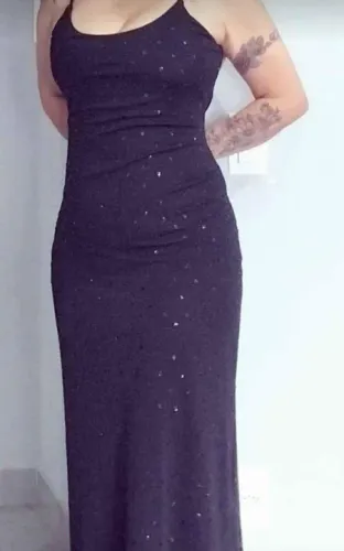 VESTIDO DE FESTA LONGO COM BRILHO