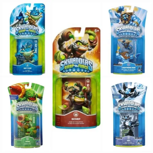 5 Bonecos Skylanders Swap Force e Spyros Adventure