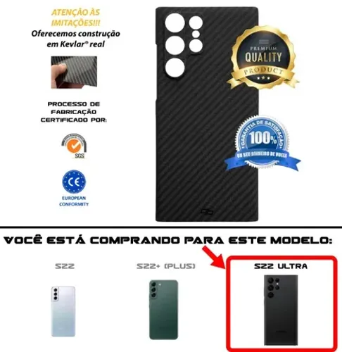 Carbon Design S22 Ultra - Capa Shell em Kevlar