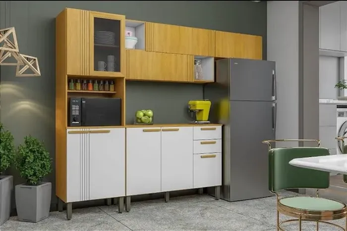 Conjunto Completo de Armário De Cozinha Deixara Sua Cozinha Muito Bem Organizada