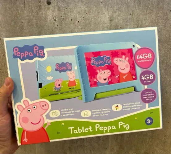 Lacrado Tablet Infantil Peppa Pig 64Gb+4Gb WIFI Bluetooth Android 8.1 + Capa