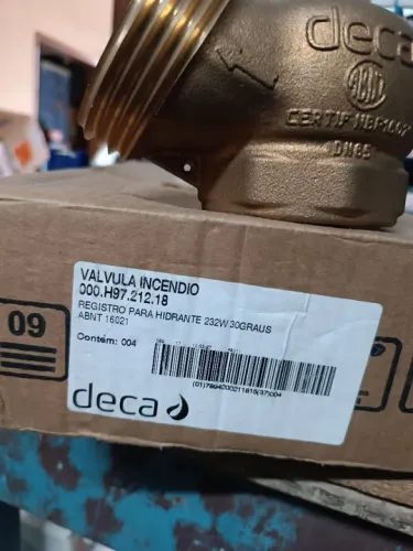 Válvula para incêndio Deca registro para hidrante