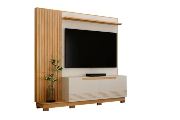 Rack Home Santiago Valdemoveis Off White/Cinamomo - Entrega Rápida! 