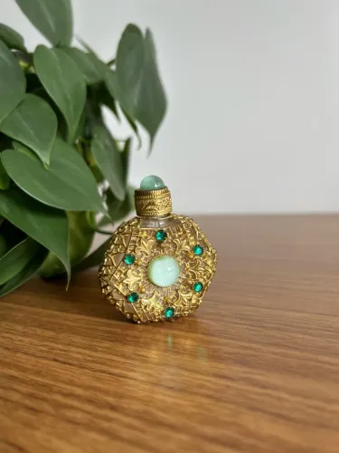 frasco de perfume vintage snuff bottle ouro