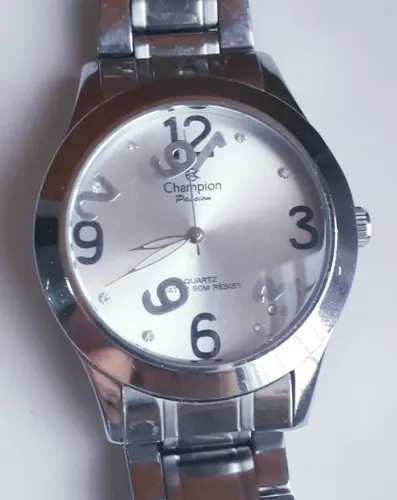 Relogio Champion Original Aço Prata Fem Ch24268 Usado