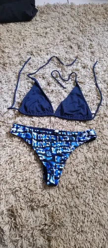 Biquíni Azul Marinho e Estampado