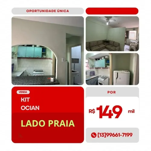 Kitnet para Venda em Praia Grande, Ocian, 1 dormitório, 1 banheiro