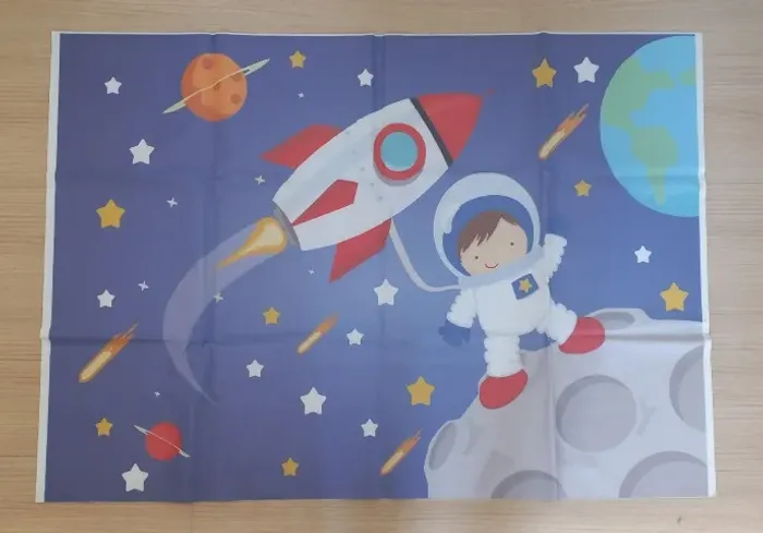 ? Decoração de Festa Infantil - Tema Astronauta com Enfeites em MDF + Banner! ?