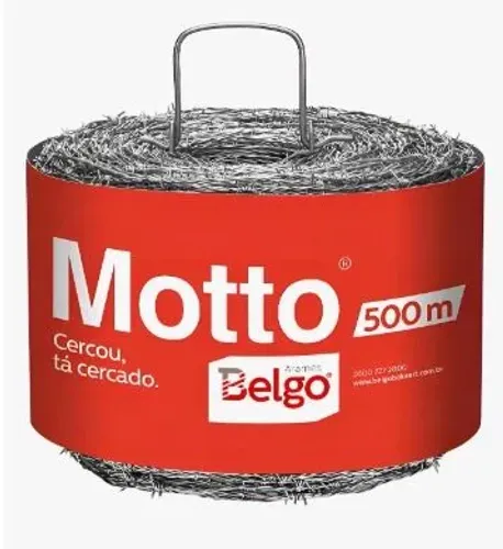 Arame Farpado **Belgo Motto 500m - 10 Rolos para Cerca + 10kg Grampo **Gerdau**