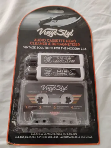Kit de Limpeza e Desmagnetizador para Cabeças de Gravação de Fitas Cassete