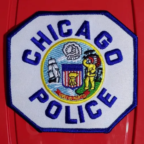patch bordado importado termocolante em tecido original Chicago PD 